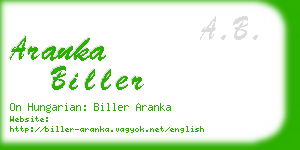 aranka biller business card